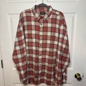 Orvis Men's Red Plaid Shirt Size XXL GUC
